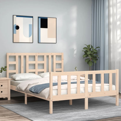 Bed Frame without Mattress Double Solid Wood Pine