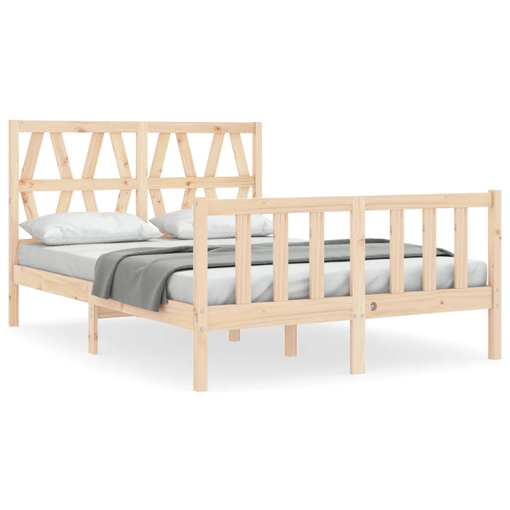 Bed Frame without Mattress Double Solid Wood Pine