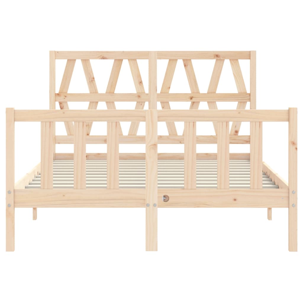 Bed Frame without Mattress Double Solid Wood Pine