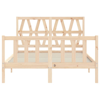 Bed Frame without Mattress Double Solid Wood Pine