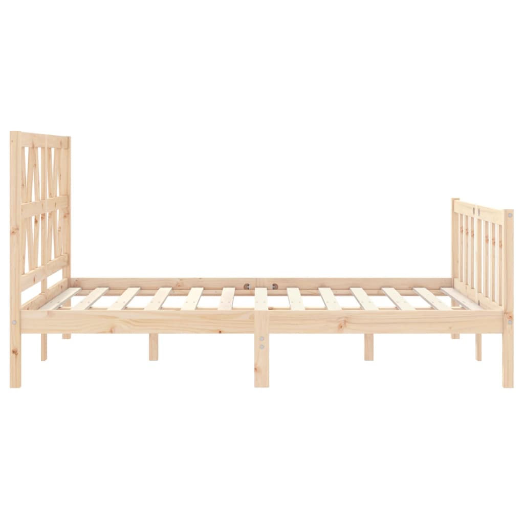 Bed Frame without Mattress Double Solid Wood Pine