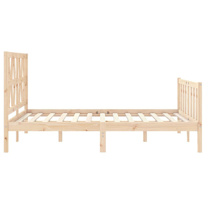 Bed Frame without Mattress Double Solid Wood Pine