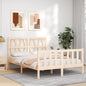 Bed Frame without Mattress Double Solid Wood Pine