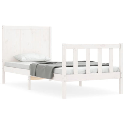 Bed Frame without Mattress White Small Single Solid Wood Pine