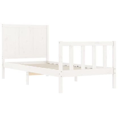 Bed Frame without Mattress White Small Single Solid Wood Pine