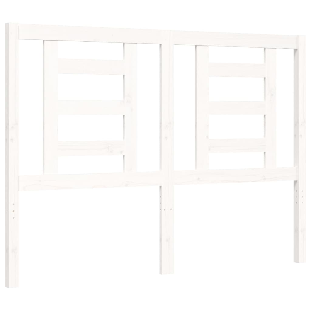 Bed Frame without Mattress White Small Double Solid Wood Pine