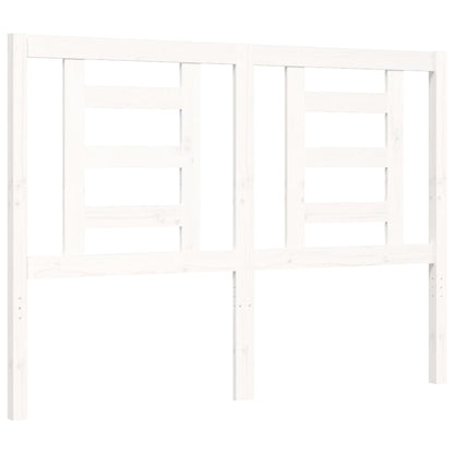 Bed Frame without Mattress White Small Double Solid Wood Pine