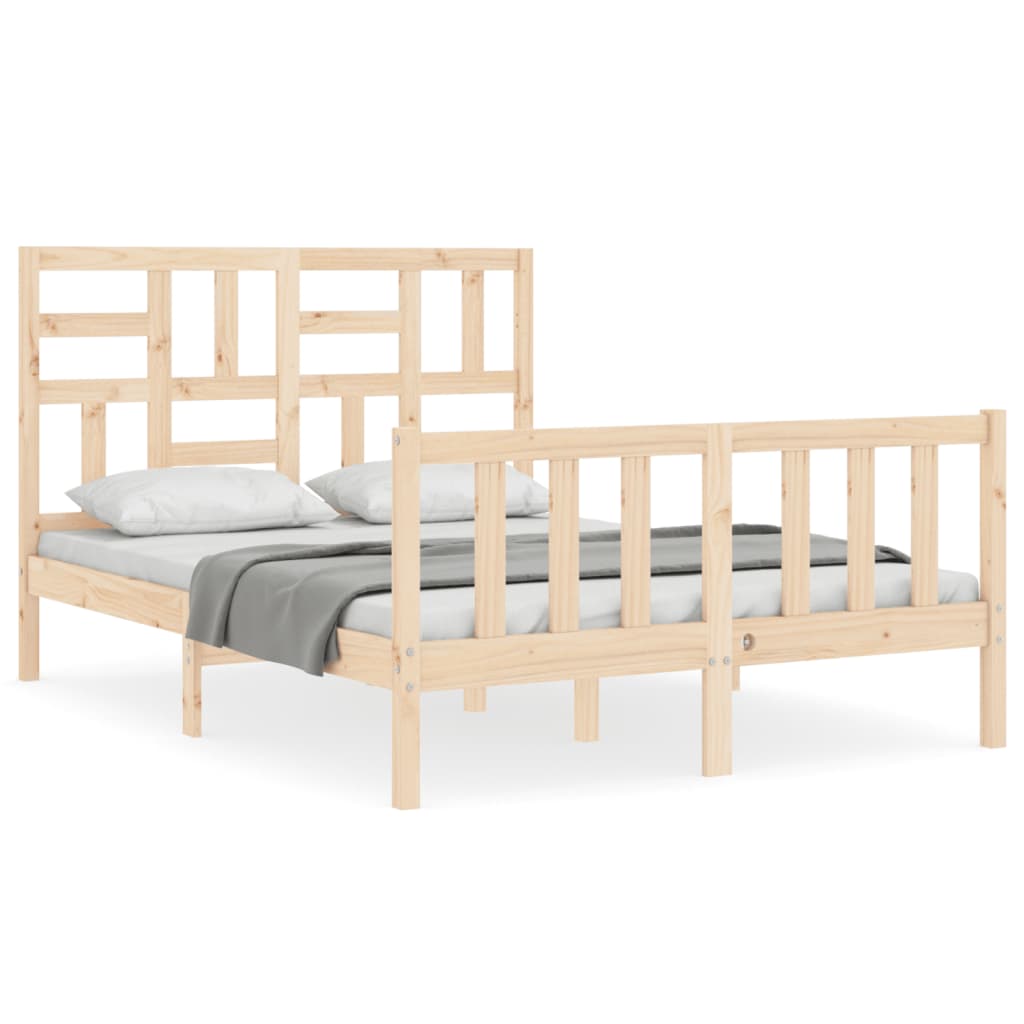 Bed Frame without Mattress Double Solid Wood Pine