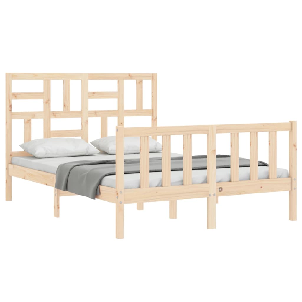 Bed Frame without Mattress Double Solid Wood Pine