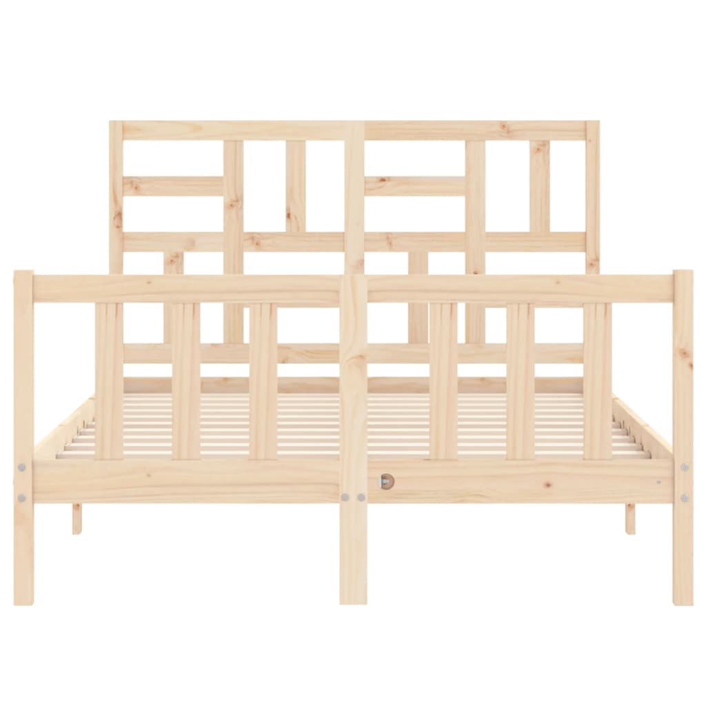 Bed Frame without Mattress Double Solid Wood Pine