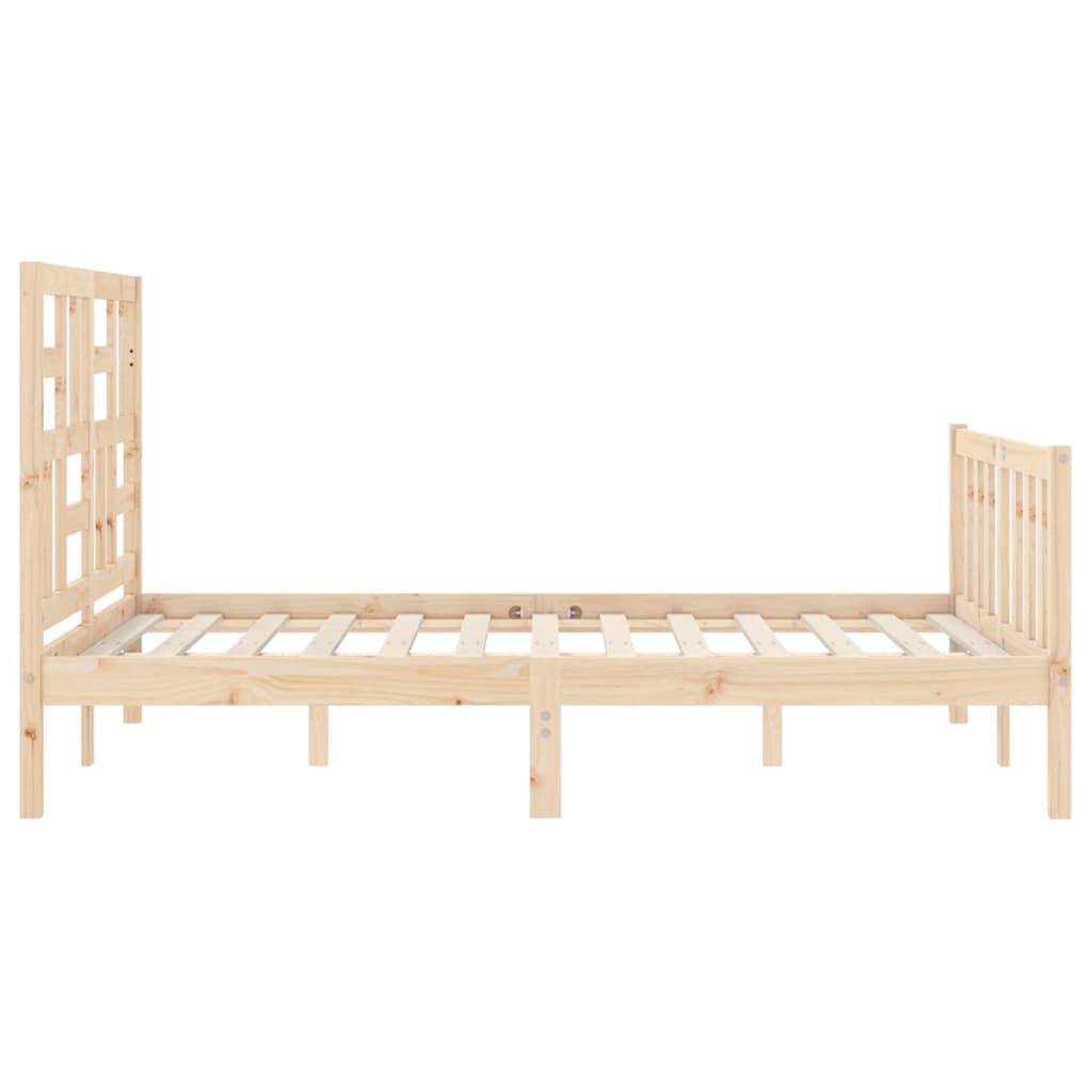 Bed Frame without Mattress Double Solid Wood Pine