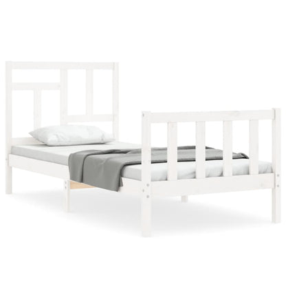 Bed Frame without Mattress White Small Single Solid Wood Pine