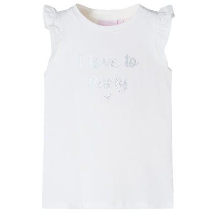 Kids' T-shirt with Ruffle Sleeves White 92