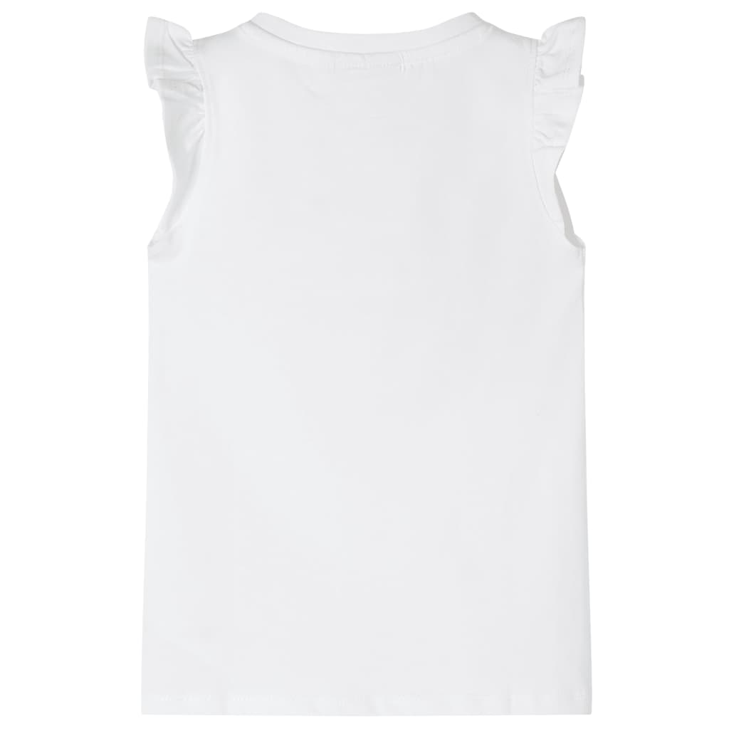 Kids' T-shirt with Ruffle Sleeves White 92