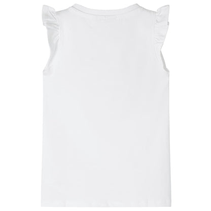 Kids' T-shirt with Ruffle Sleeves White 92