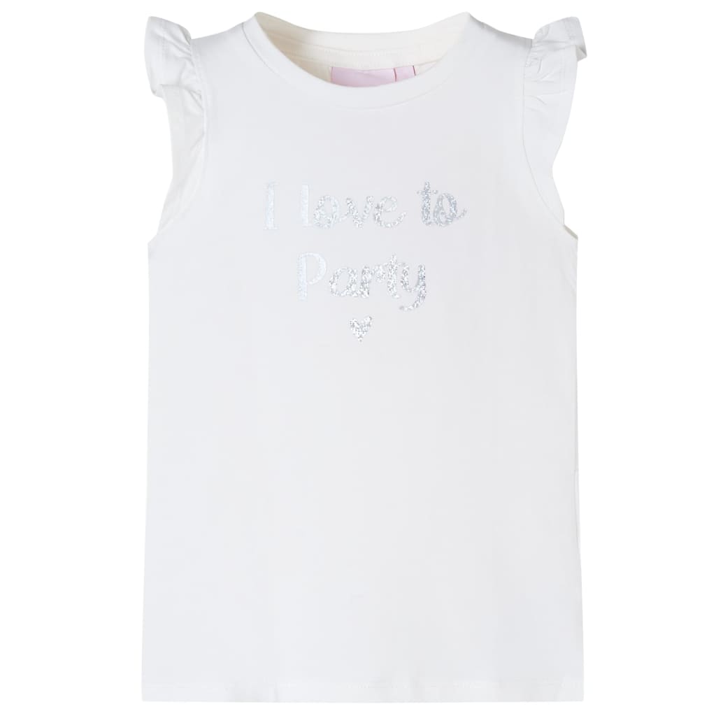 Kids' T-shirt with Ruffle Sleeves White 104