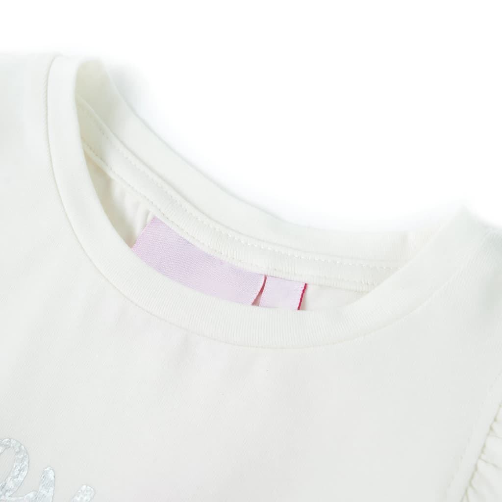 Kids' T-shirt with Ruffle Sleeves White 104