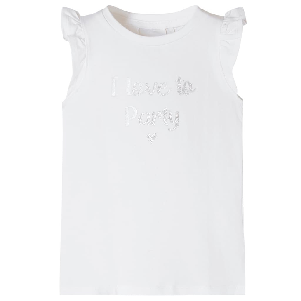 Kids' T-shirt with Ruffle Sleeves White 116