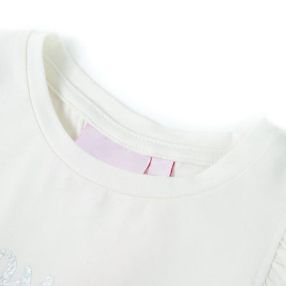 Kids' T-shirt with Ruffle Sleeves White 116