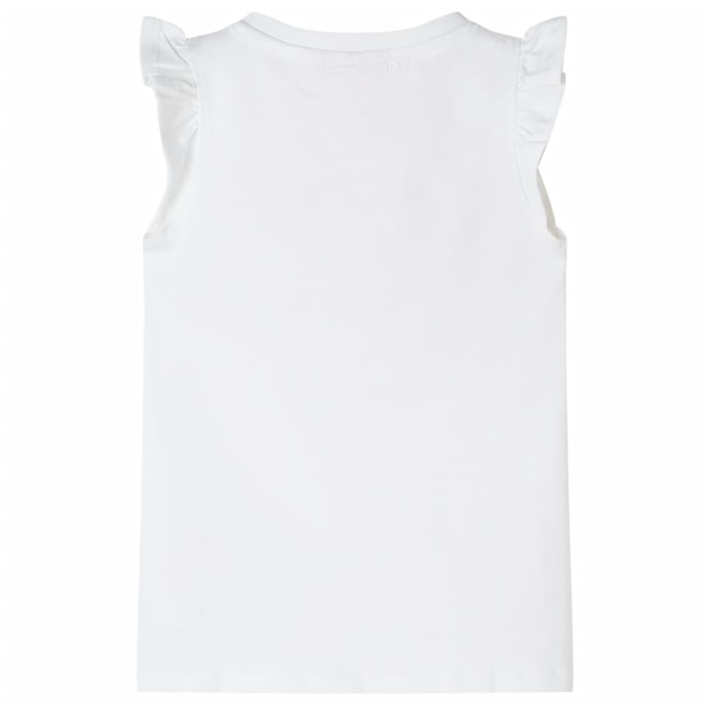 Kids' T-shirt with Ruffle Sleeves White 140