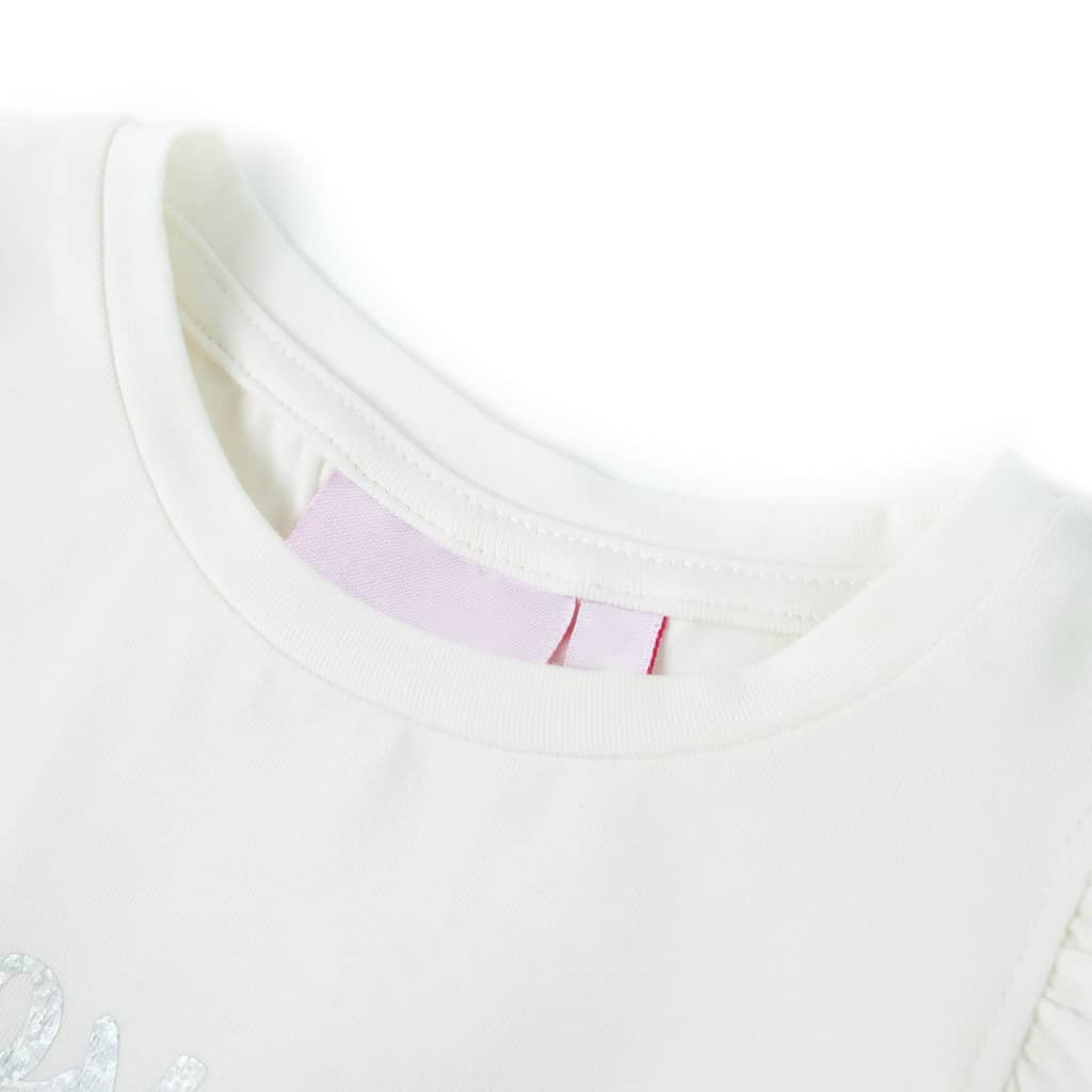 Kids' T-shirt with Ruffle Sleeves White 140