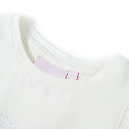 Kids' T-shirt with Ruffle Sleeves White 140