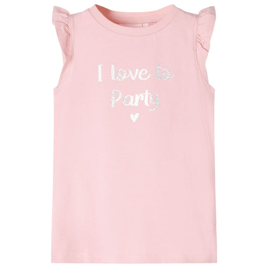 Kids' T-shirt with Ruffle Sleeves Light Pink 92