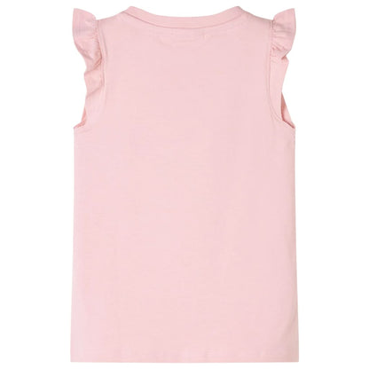 Kids' T-shirt with Ruffle Sleeves Light Pink 92