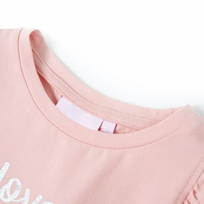 Kids' T-shirt with Ruffle Sleeves Light Pink 92