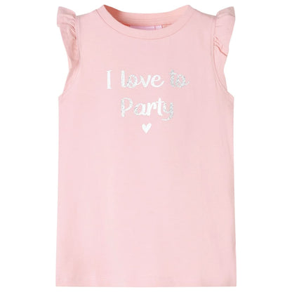 Kids' T-shirt with Ruffle Sleeves Light Pink 104