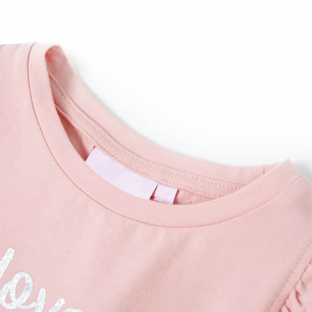 Kids' T-shirt with Ruffle Sleeves Light Pink 104