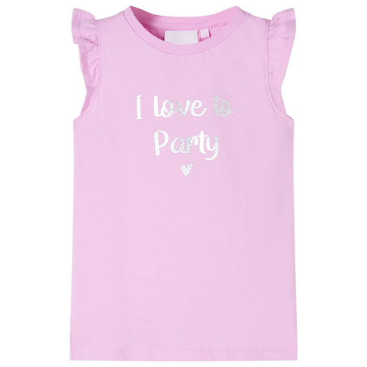 Kids' T-shirt with Ruffle Sleeves Lila 104