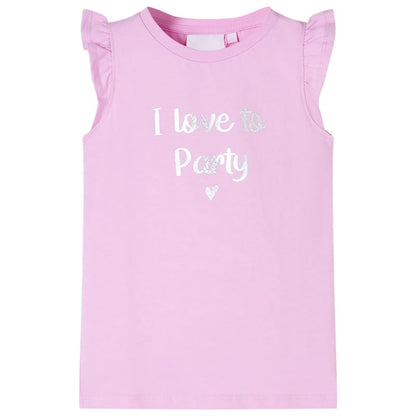 Kids' T-shirt with Ruffle Sleeves Lila 128