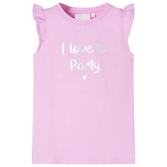 Kids' T-shirt with Ruffle Sleeves Lila 128