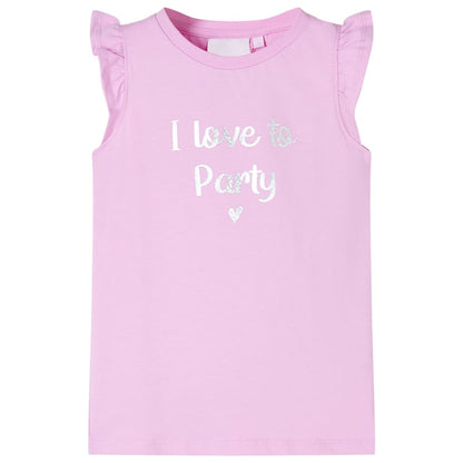 Kids' T-shirt with Ruffle Sleeves Lila 140