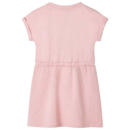 Kids' Dress with Drawstring Light Pink 128