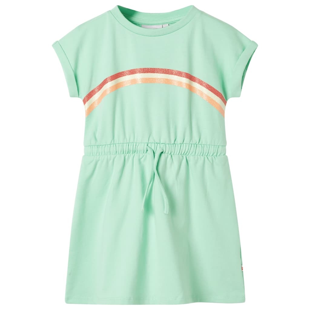 Kids' Dress with Drawstring Bright Green 92