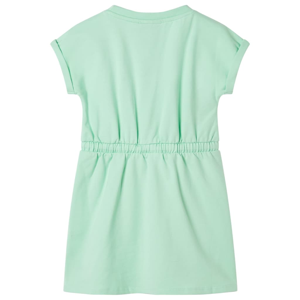 Kids' Dress with Drawstring Bright Green 92