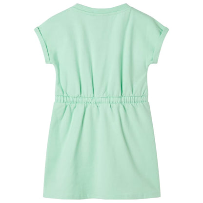 Kids' Dress with Drawstring Bright Green 92