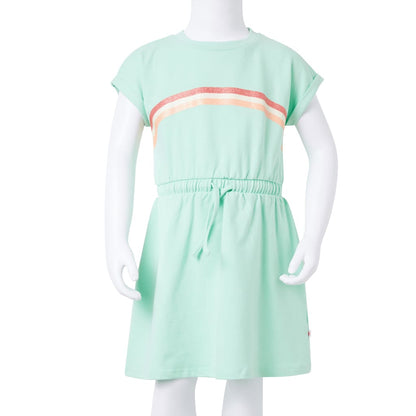 Kids' Dress with Drawstring Bright Green 92