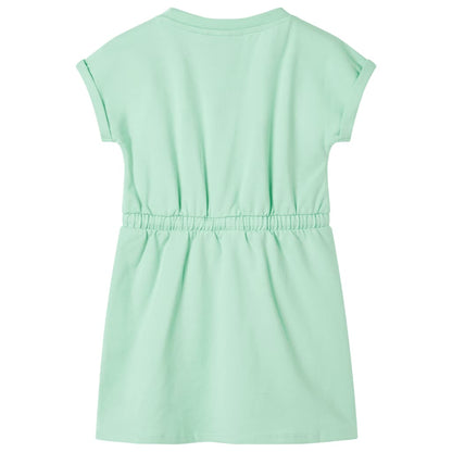 Kids' Dress with Drawstring Bright Green 104