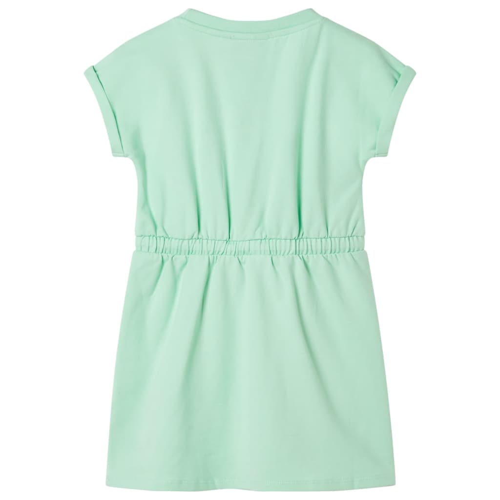 Kids' Dress with Drawstring Bright Green 128