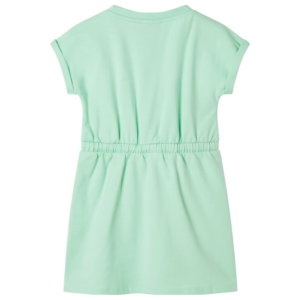 Kids' Dress with Drawstring Bright Green 140