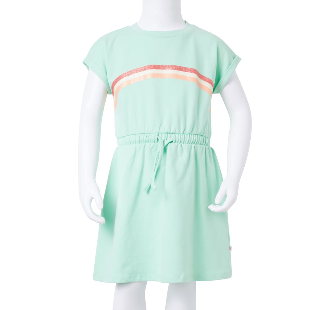 Kids' Dress with Drawstring Bright Green 140