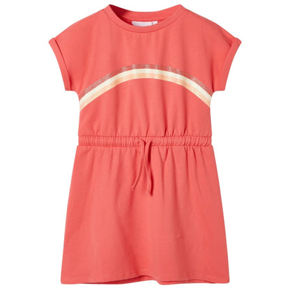 Kids' Dress with Drawstring Coral 92