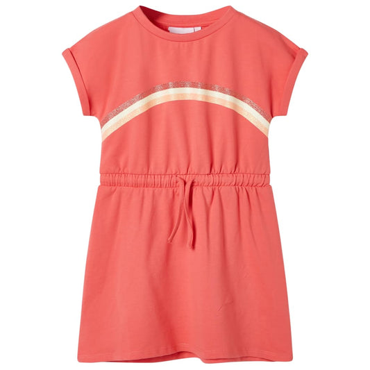 Kids' Dress with Drawstring Coral 92