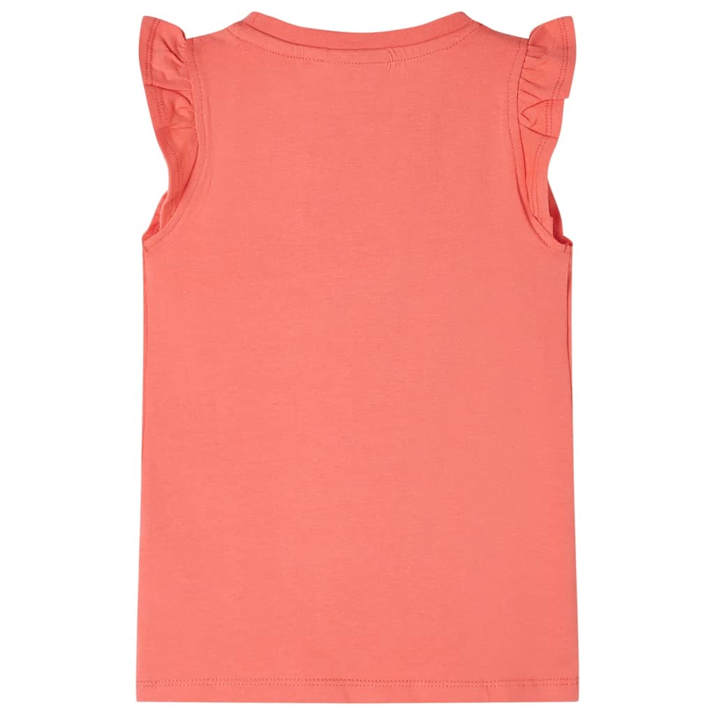 Kids' T-shirt with Ruffle Sleeves Coral 140