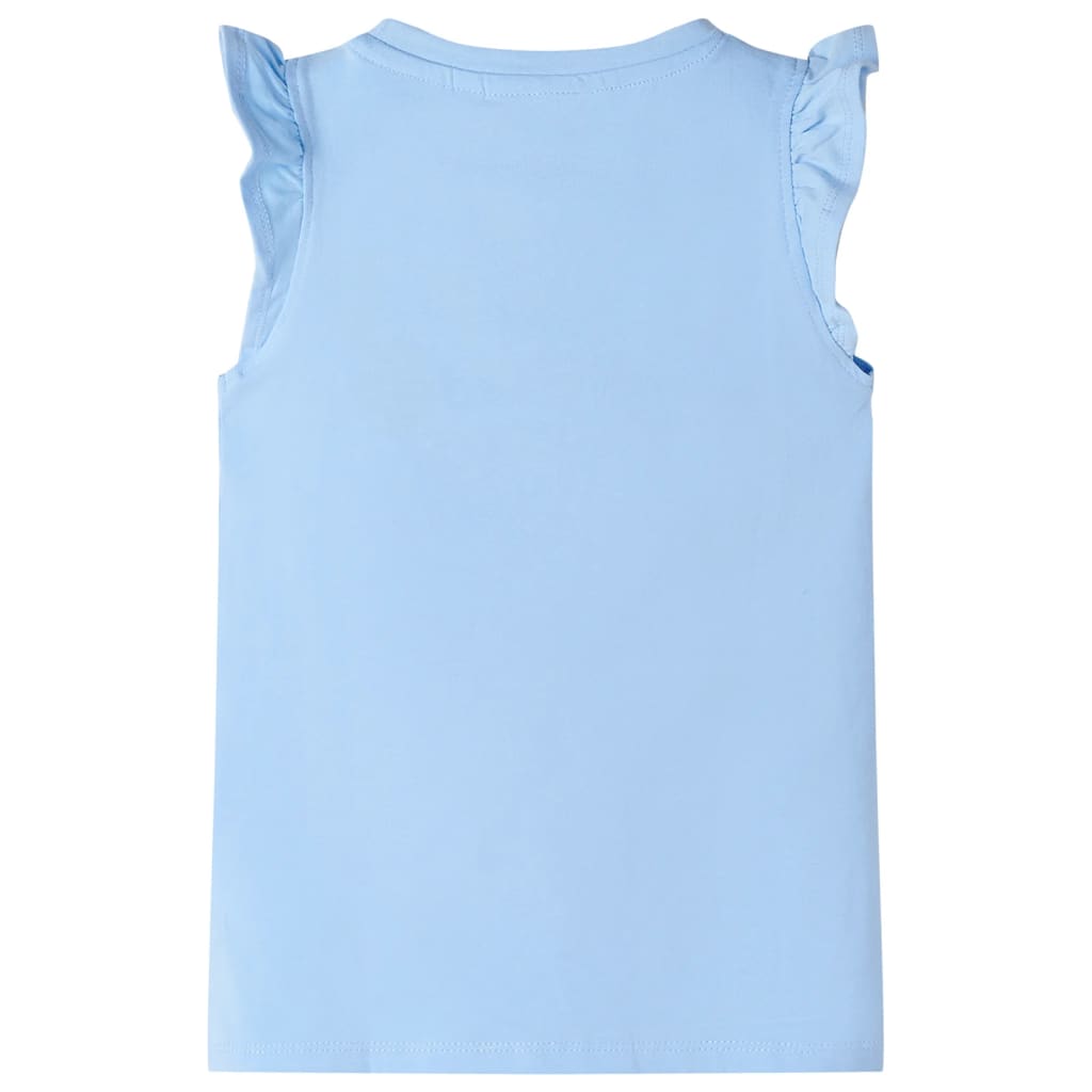 Kids' T-shirt with Ruffle Sleeves Light Blue 92