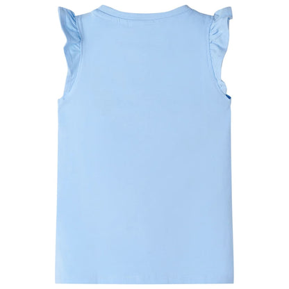 Kids' T-shirt with Ruffle Sleeves Light Blue 92