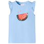 Kids' T-shirt with Ruffle Sleeves Light Blue 116